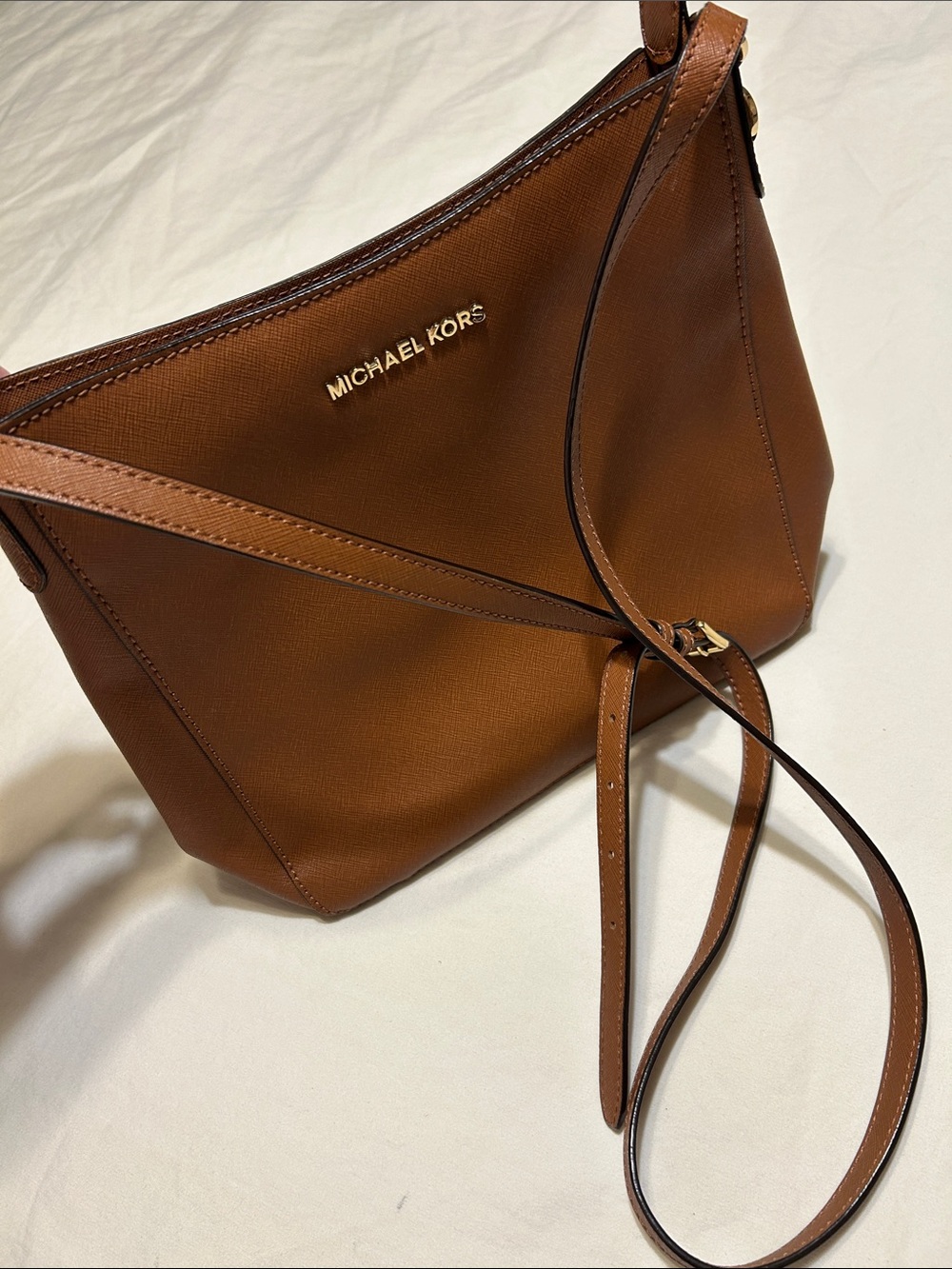 Michael Kors Cognac Saffiano Leather Crossbody Bag
